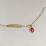 Taufarmband Gold mit Marienk�fer